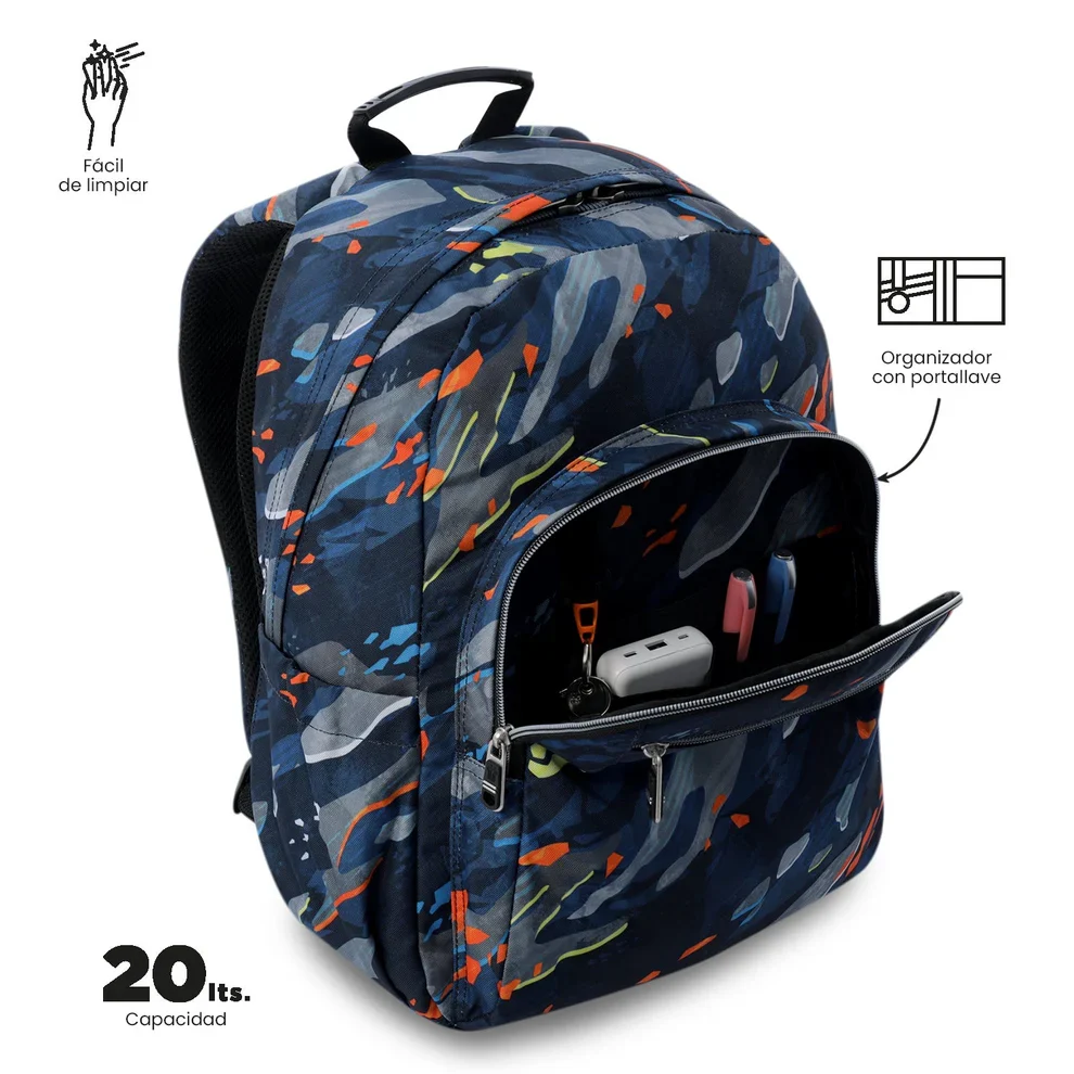 Mochila escolar adaptable a carro Totto Acuareles Groove - 44cm - Imagen 7