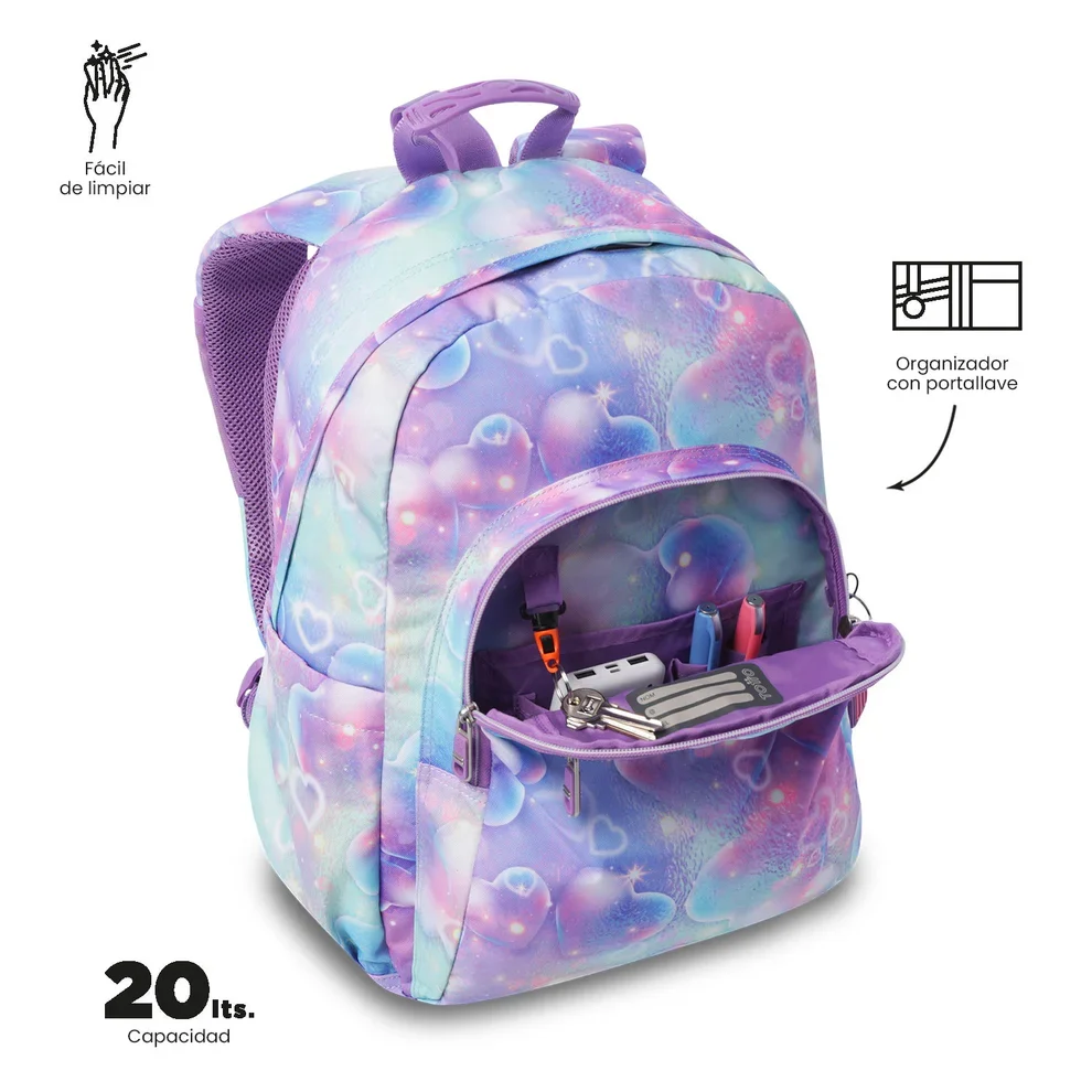 Mochila escolar adaptable a carro Totto Acuareles Korina - 44cm - Imagen 7