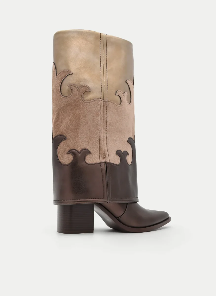 BOTA COWBOY BICOLOR TAUPE - Imagen 4