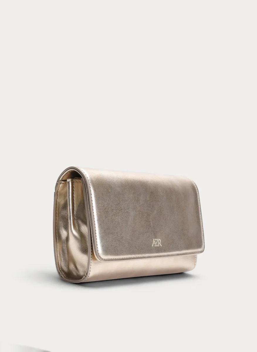 BOLSO DE FIESTA CHAMPÁN METALIZADO CON CADENA - Imagen 3