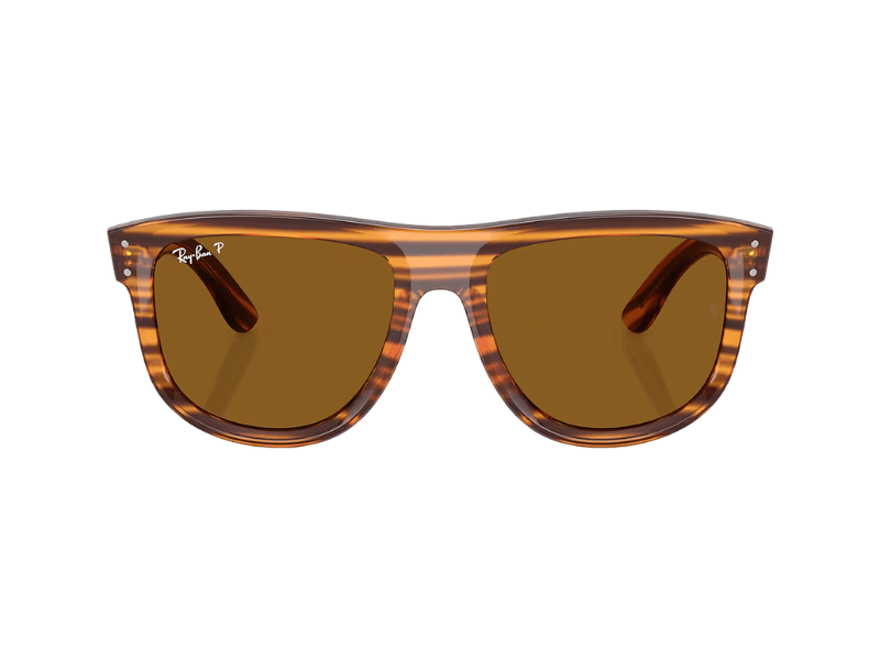 Ray Ban Boyfriend Reverse Striped Havana Brown Polarizadas - Imagen 4