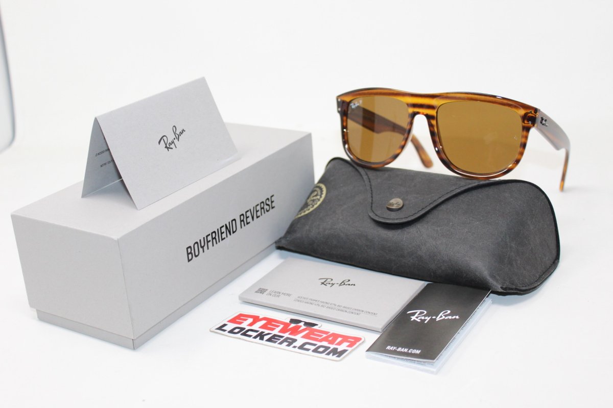 Ray Ban Boyfriend Reverse Striped Havana Brown Polarizadas - Imagen 7