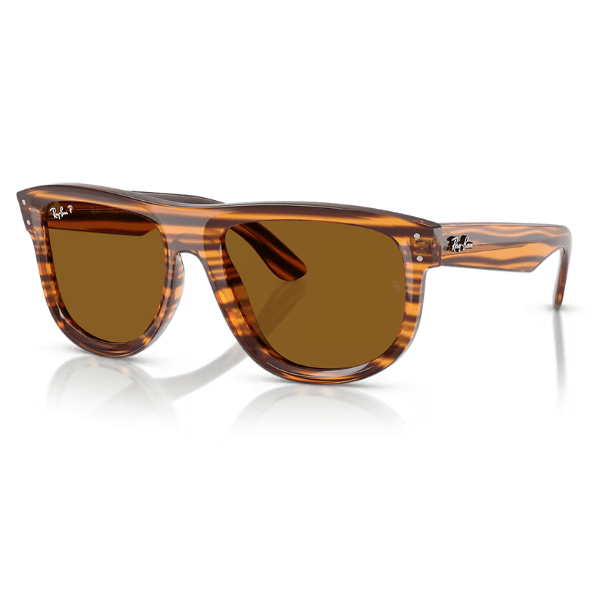 Ray Ban Boyfriend Reverse Striped Havana Brown Polarizadas - Imagen 2