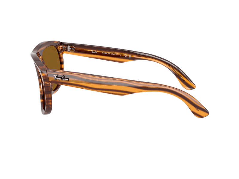 Ray Ban Boyfriend Reverse Striped Havana Brown Polarizadas - Imagen 5