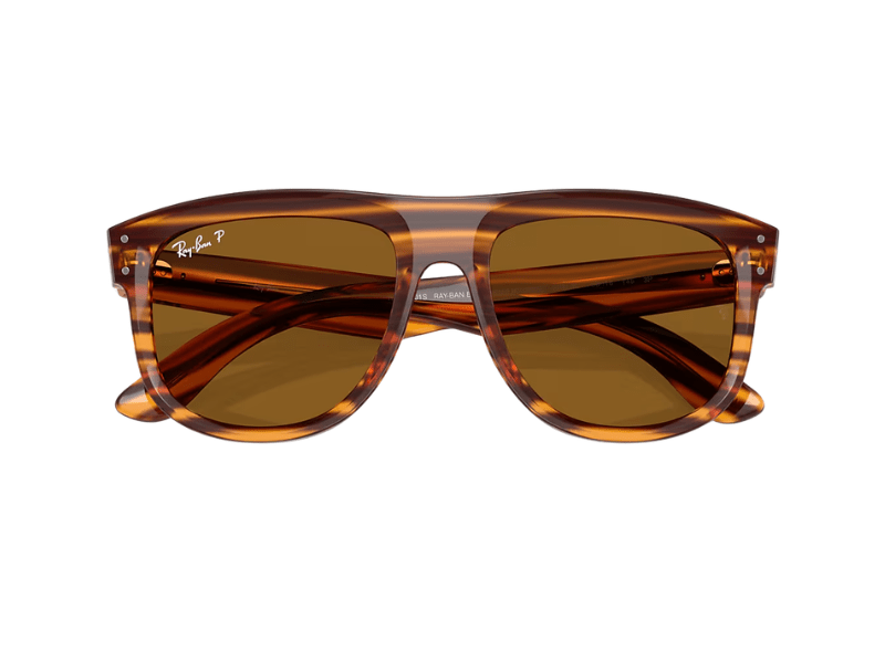 Ray Ban Boyfriend Reverse Striped Havana Brown Polarizadas - Imagen 6
