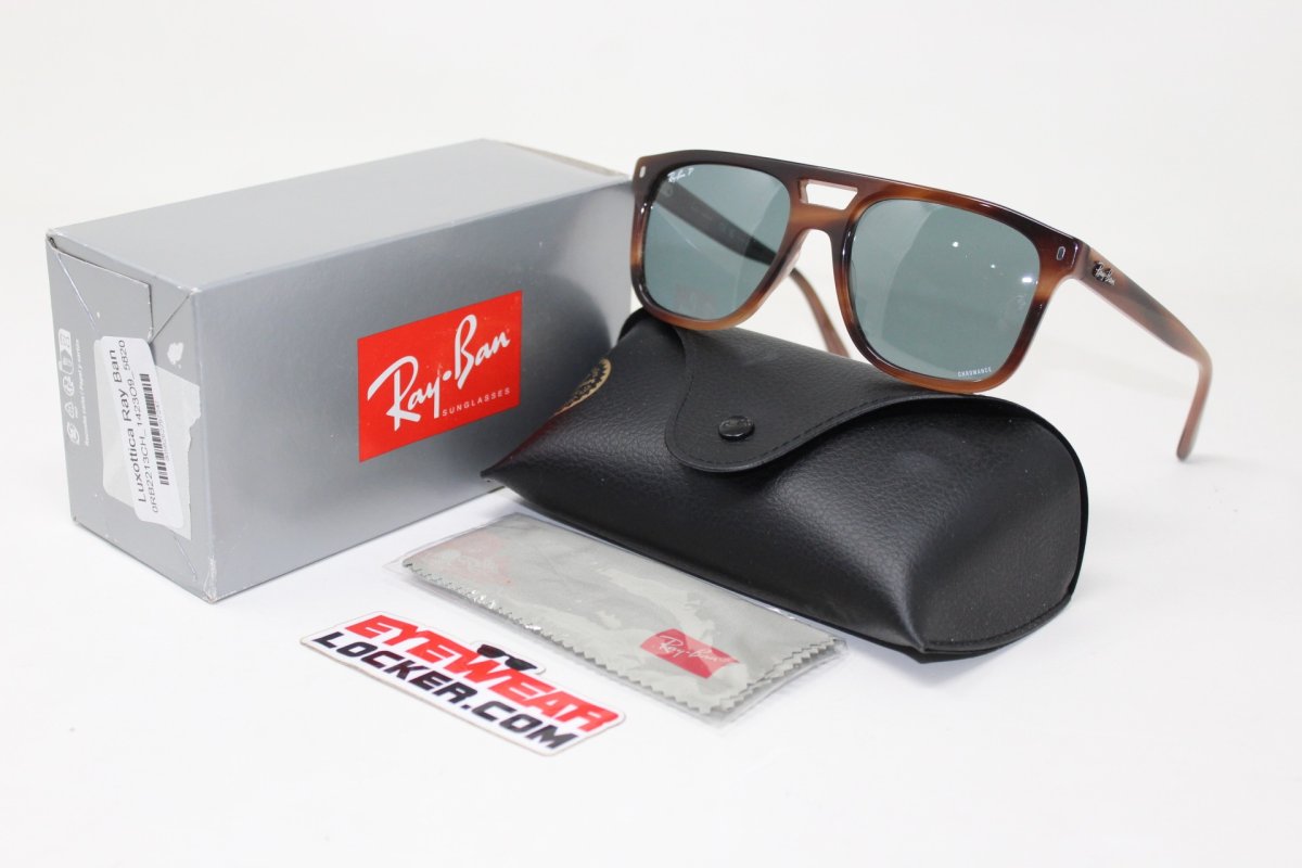 Ray Ban Chromance RB2213 Polished Havana Brown Light Blue Polarizadas - Imagen 7