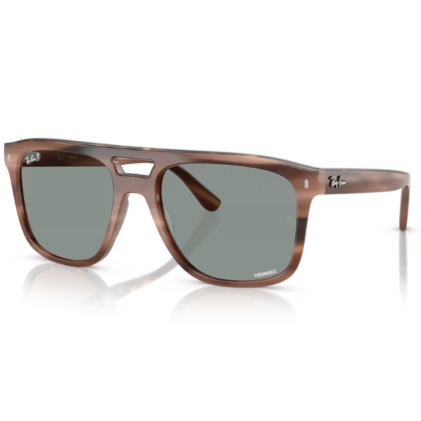 Ray Ban Chromance RB2213 Polished Havana Brown Light Blue Polarizadas - Imagen 2