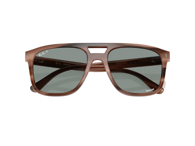 Ray Ban Chromance RB2213 Polished Havana Brown Light Blue Polarizadas - Imagen 6