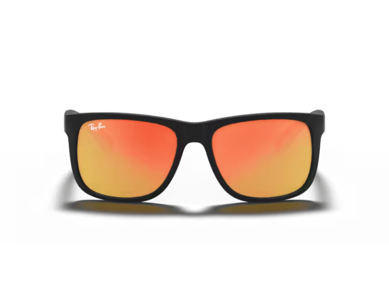 Ray Ban Justin RB4165 Rubber Black Brown Mirror Orange - Imagen 4