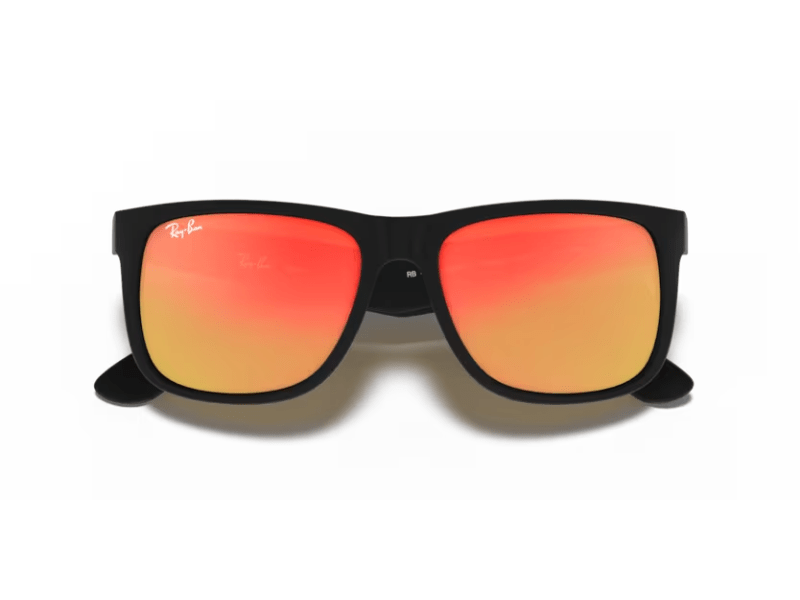 Ray Ban Justin RB4165 Rubber Black Brown Mirror Orange - Imagen 5