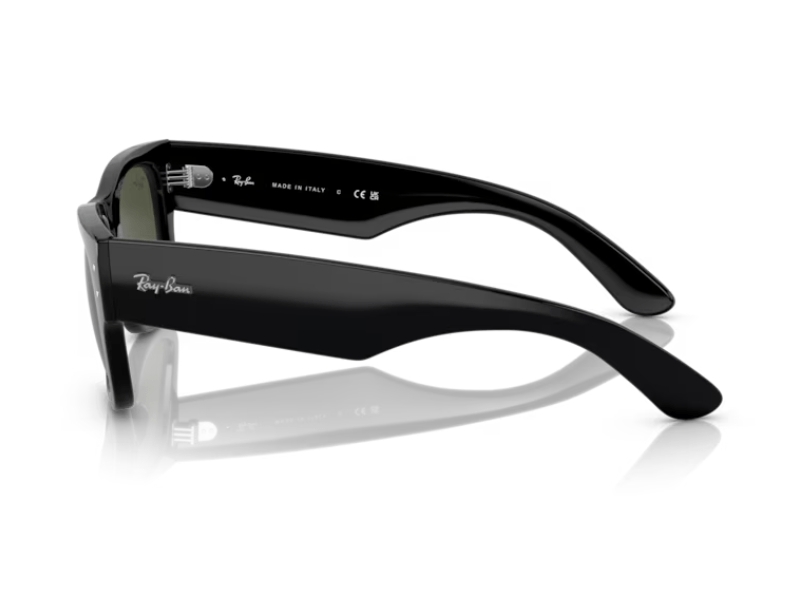 Ray Ban Mega Wayfarer RB0840S Polished Black Verde G-15 - Imagen 3