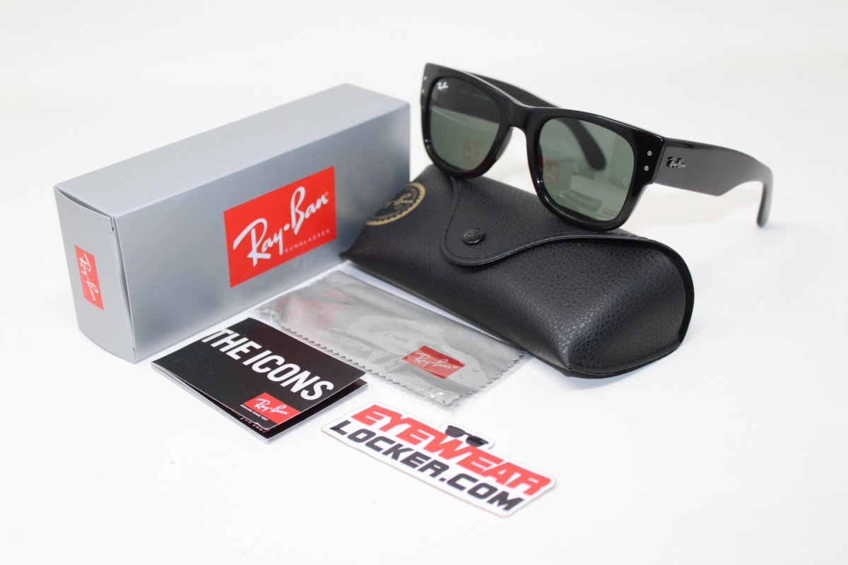 Ray Ban Mega Wayfarer RB0840S Polished Black Verde G-15 - Imagen 6