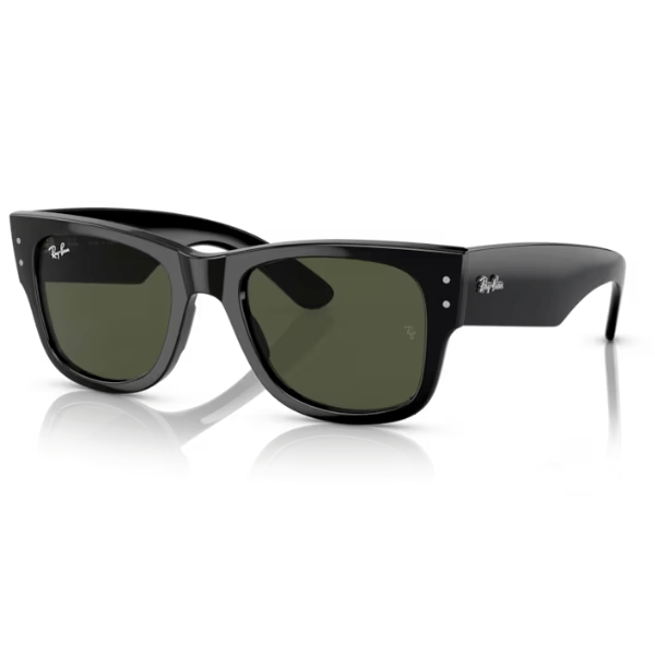 Ray Ban Mega Wayfarer RB0840S Polished Black Verde G-15 - Imagen 2