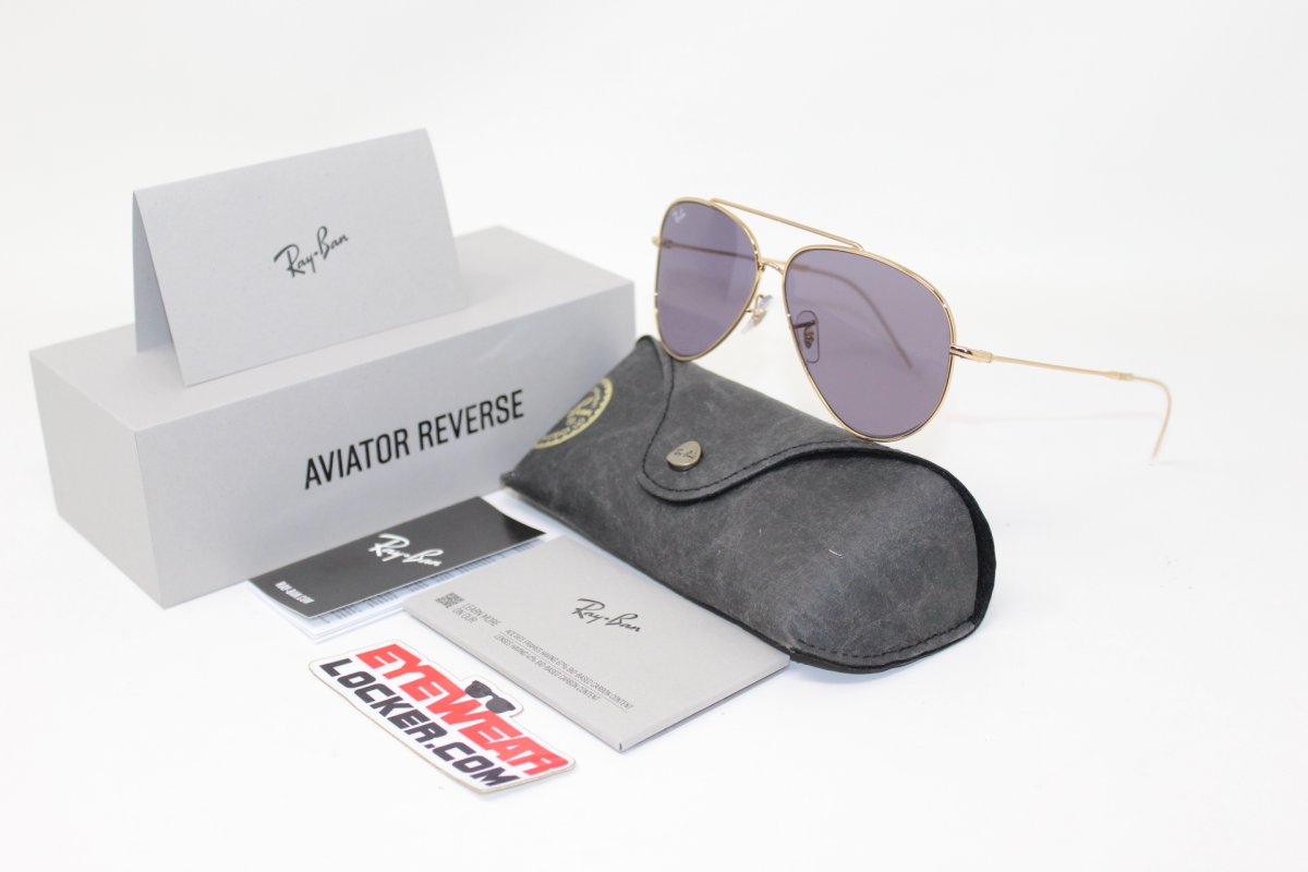 Ray Ban Aviador Reverse Oro Arista Violeta - Imagen 6