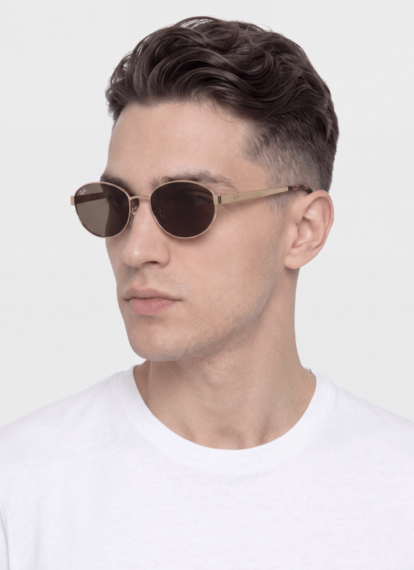 Ray Ban RB3774D Polished Gold Dark Brown - Imagen 3