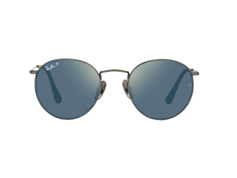 Ray Ban Round Titanium RB8247 Gunmetal Blue Polarizadas - Imagen 3