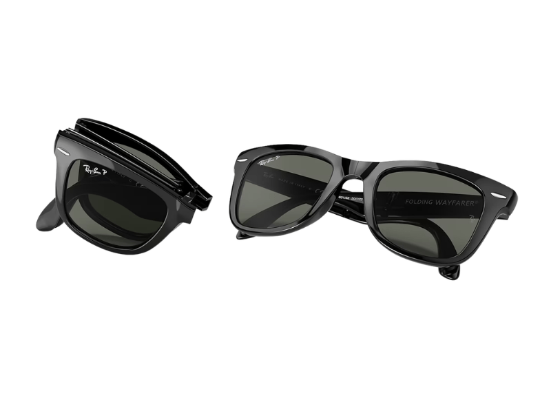 Ray Ban Wayfarer Folding RB4105 Polished Black Verde G-15 - Imagen 5