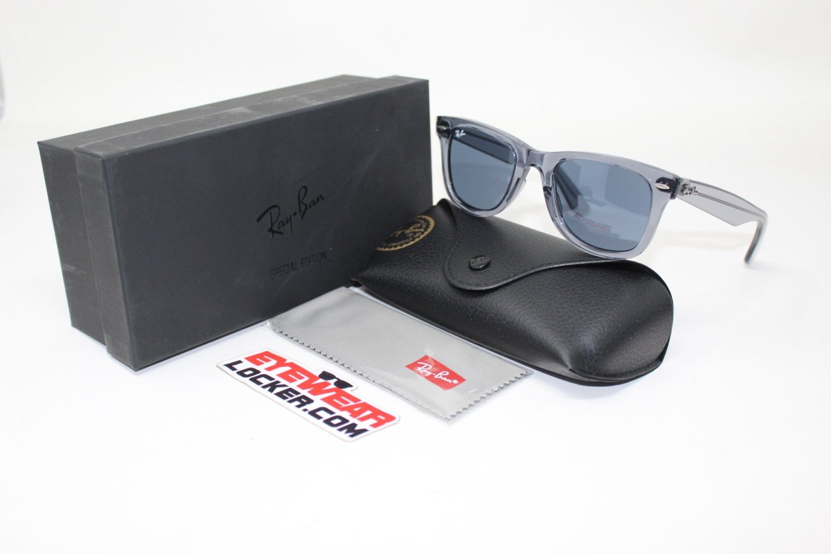 Ray Ban Wayfarer RB2140 Transparent Grey Blue - Imagen 6