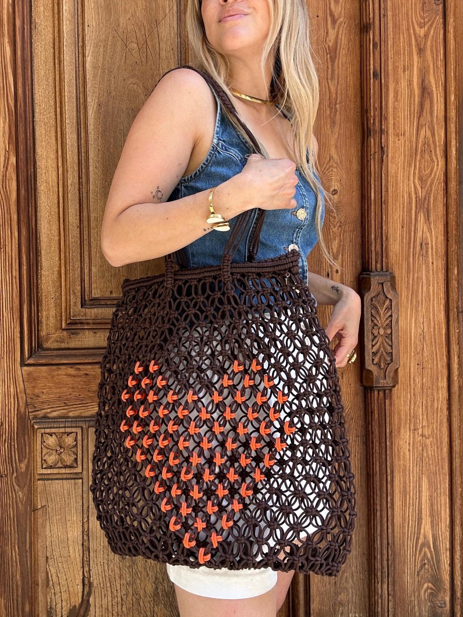 Bolso Tote Rejilla Essauira Corazón - Imagen 4