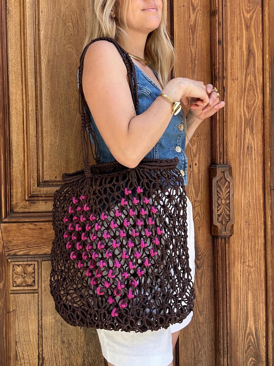 Bolso Tote Rejilla Essauira Corazón - Imagen 3