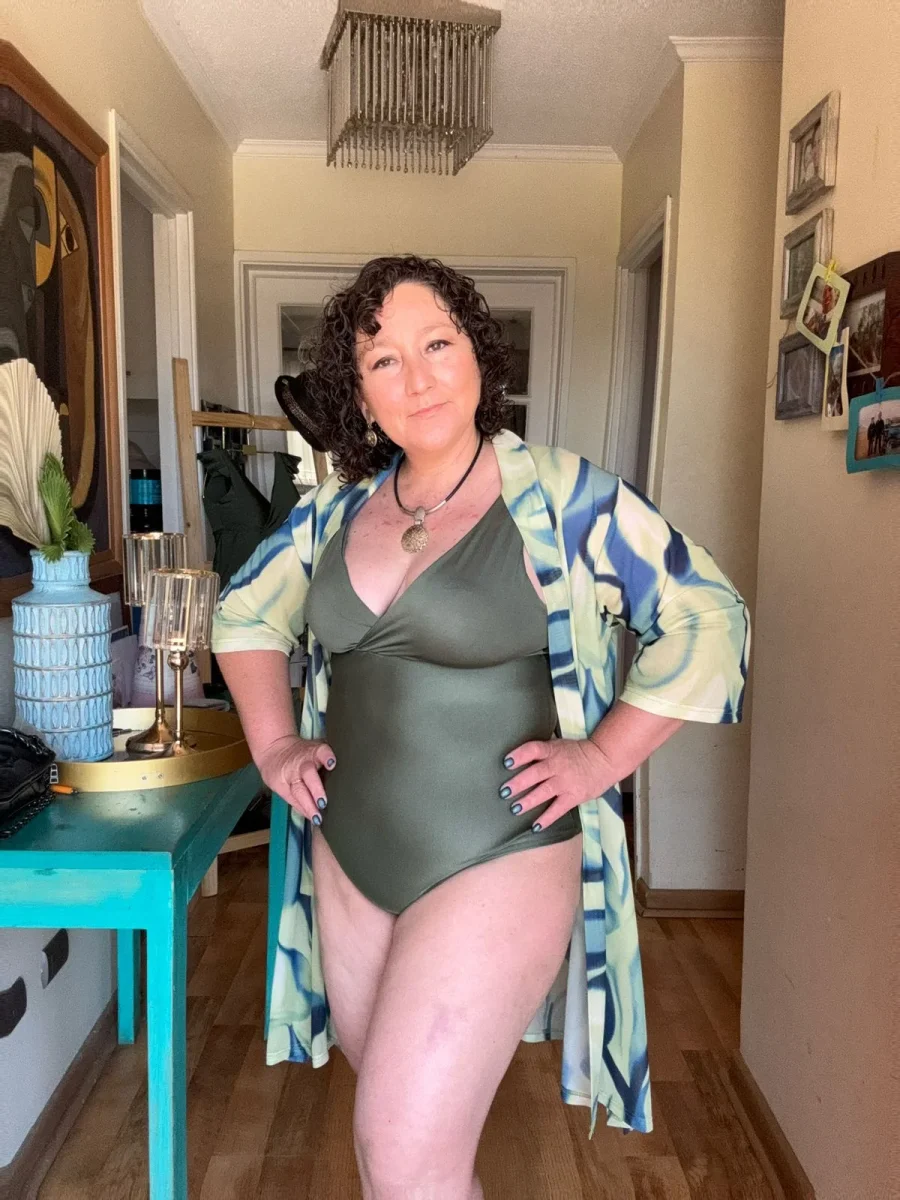 Traje de baño Margaret verde destellante - Imagen 4