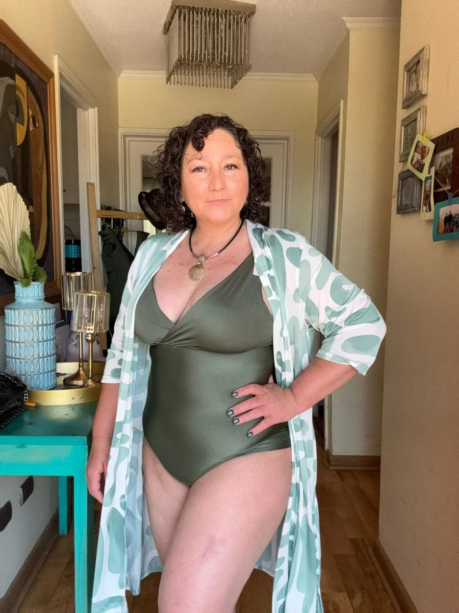 Traje de baño Margaret verde destellante - Imagen 3
