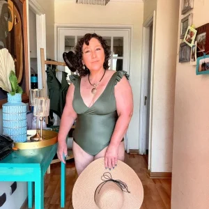 Traje de baño Margaret verde destellante