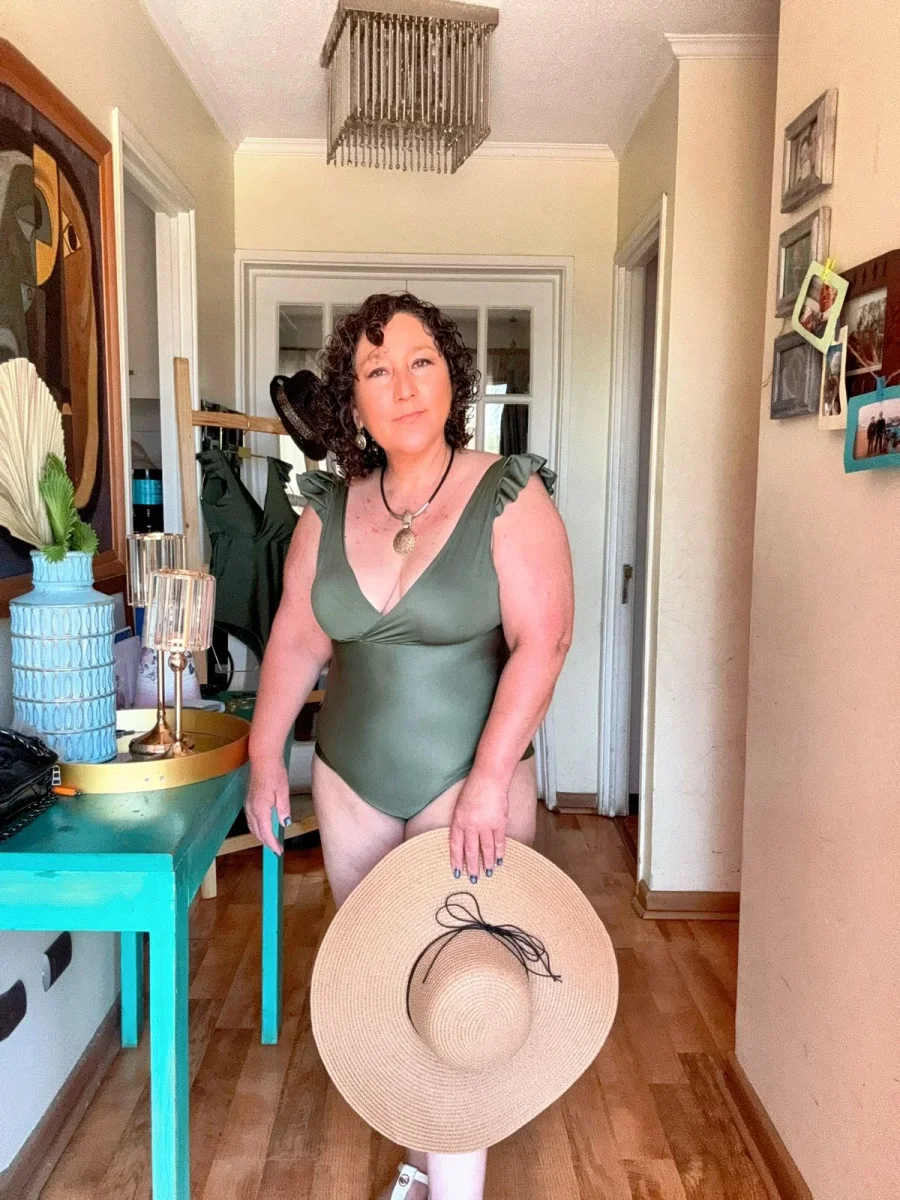 Traje de baño Margaret verde destellante