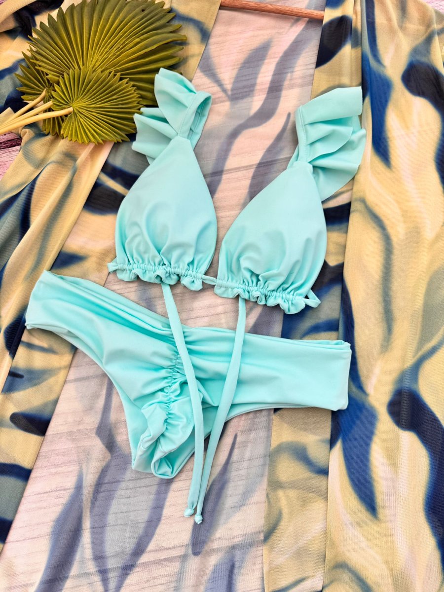 Conjunto Ibiza con vuelos Aguamarina
