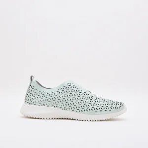 Zapatillas de cuero turquesa