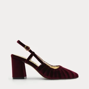 ZAPATO DE TERCIOPELO DESTALONADO BURDEOS