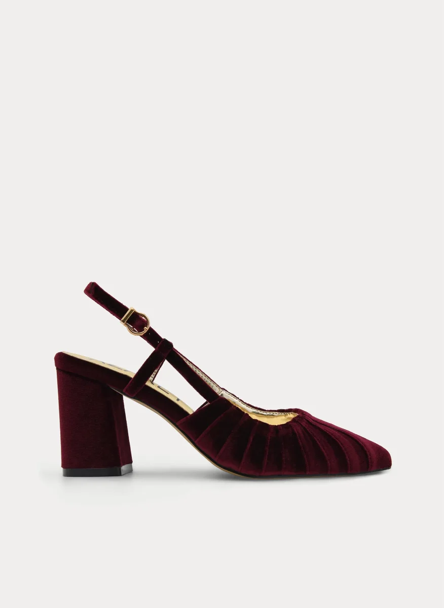 ZAPATO DE TERCIOPELO DESTALONADO BURDEOS