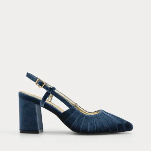 ZAPATO DE TERCIOPELO DESTALONADO AZUL