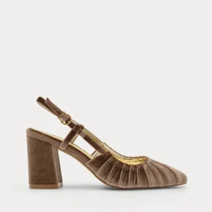 ZAPATO DE TERCIOPELO DESTALONADO TAUPE