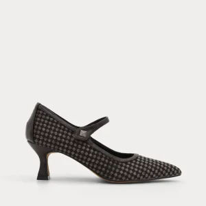 ZAPATO MERCEDITA MARRÓN CUADROS TACÓN COPA