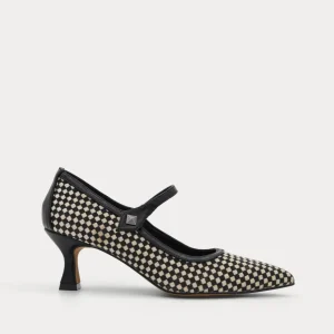ZAPATO MERCEDITA NEGRO CUADROS PUNTA FINA