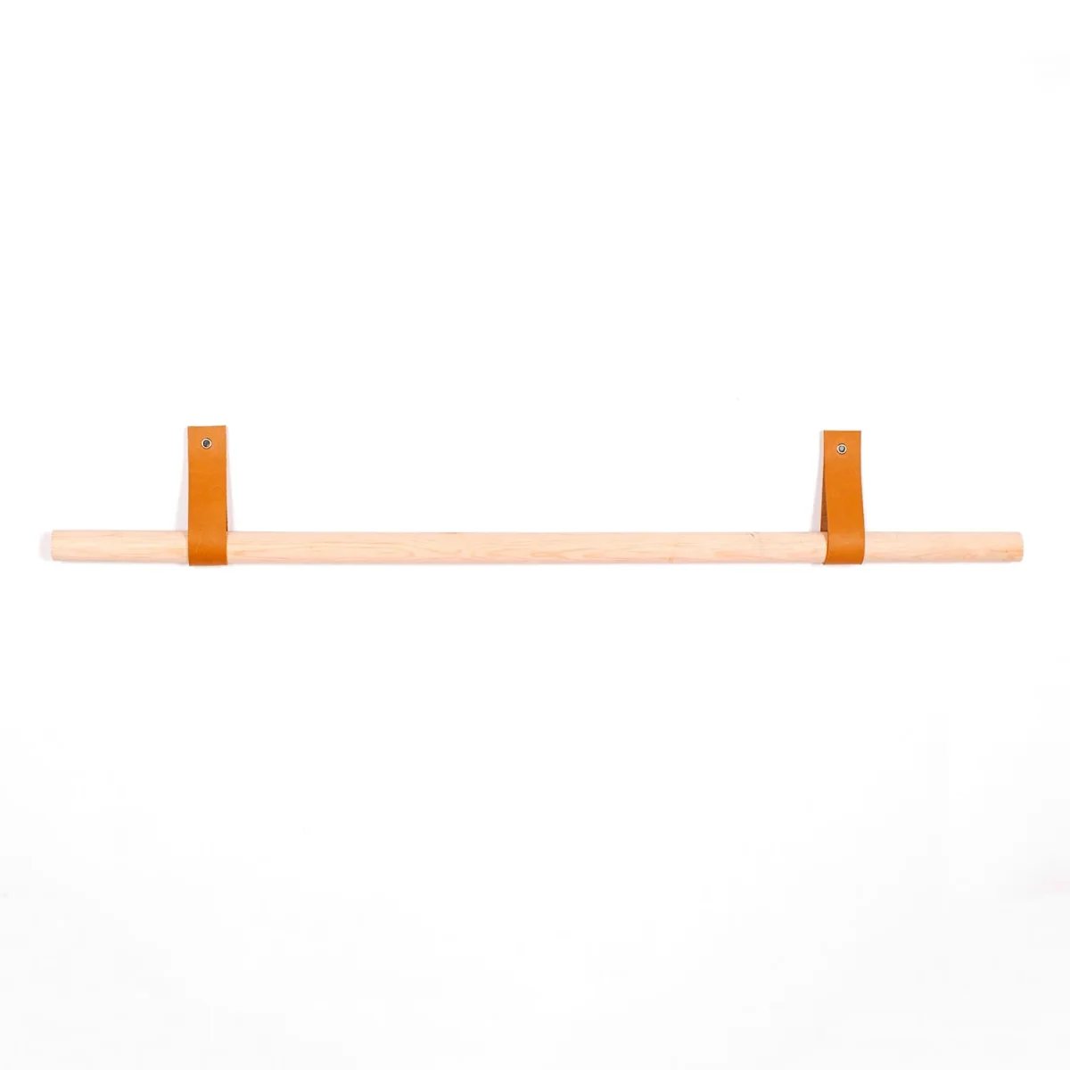 Perchero para pared de madera y cuero - Imagen 3