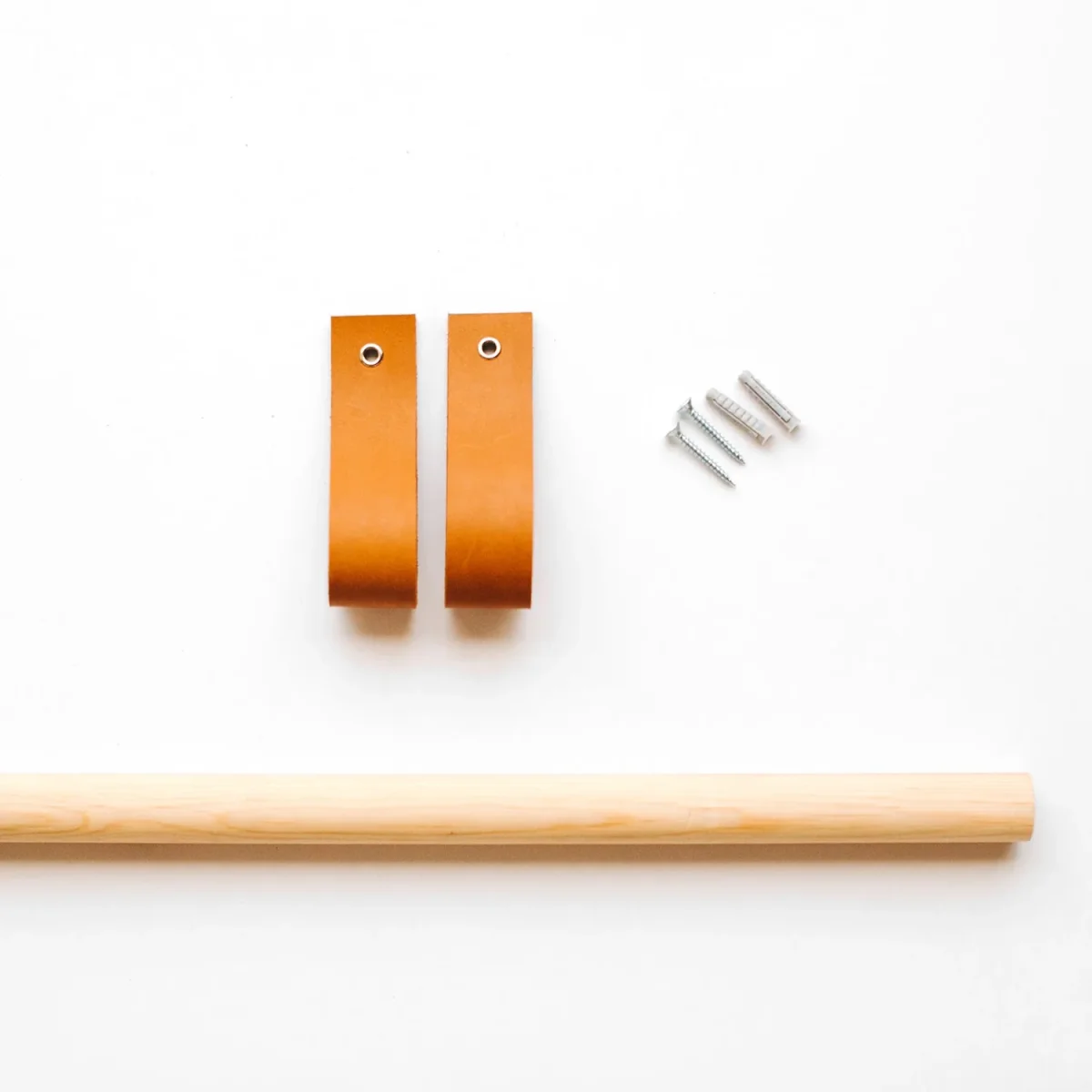 Perchero para pared de madera y cuero - Imagen 6