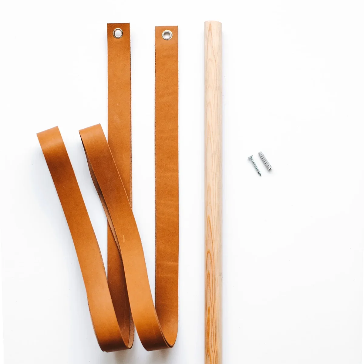Perchero para techo de madera y cuero - Imagen 6