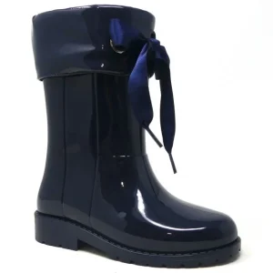 Botas de agua azules lazo raso