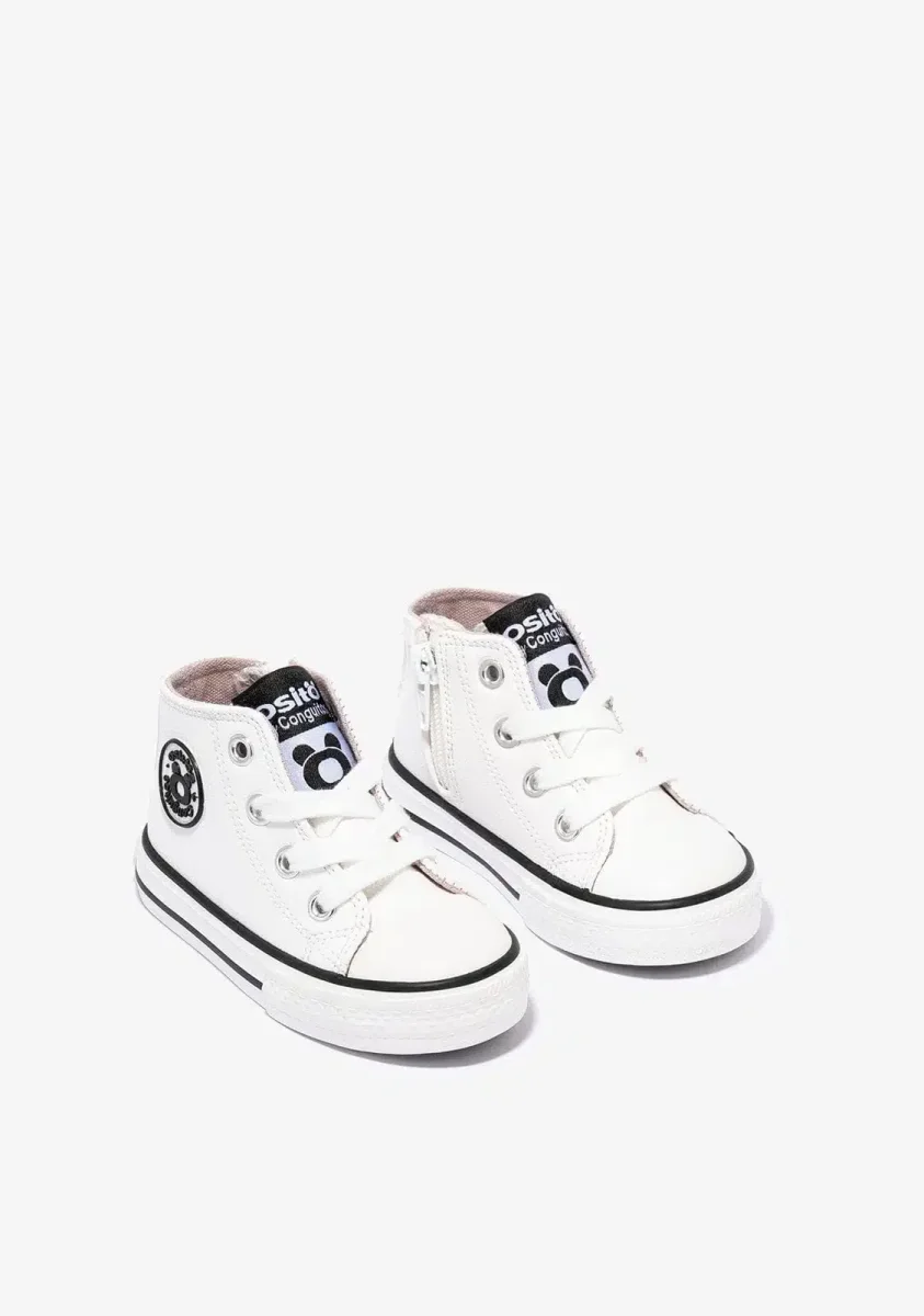 Zapatillas altas blancas con cremallera - Imagen 3