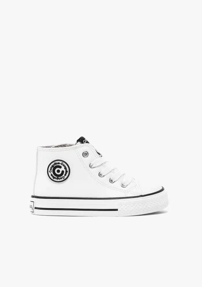 Zapatillas altas blancas con cremallera - Imagen 2