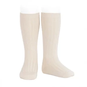 Calcetines altos canalé Lino