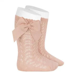 Calcetines Altos Perlé Rosa