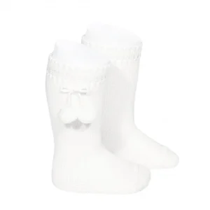Calcetines altos perlé blancos