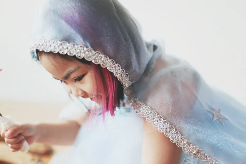 Capa Reina de Organza Azul - Imagen 4