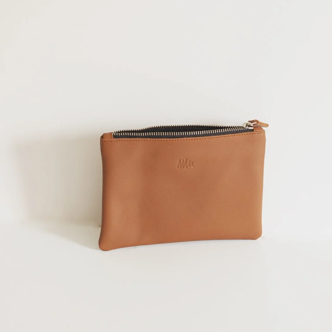 Cartera de cuero camel - Imagen 4