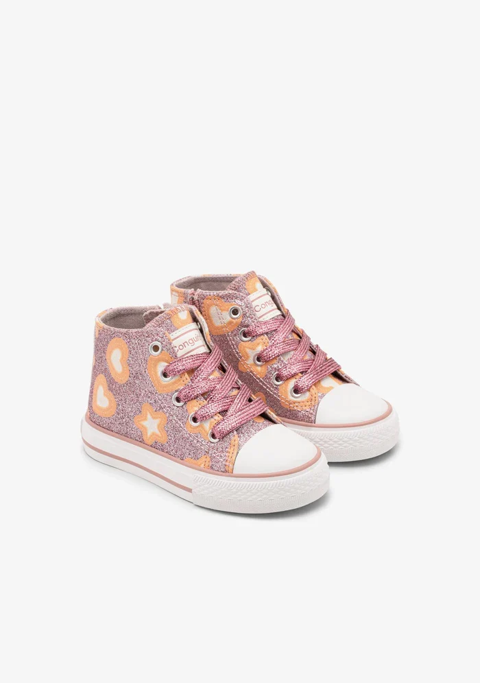 Zapatillas altas Brillo en la Oscuridad Rosas - Imagen 2