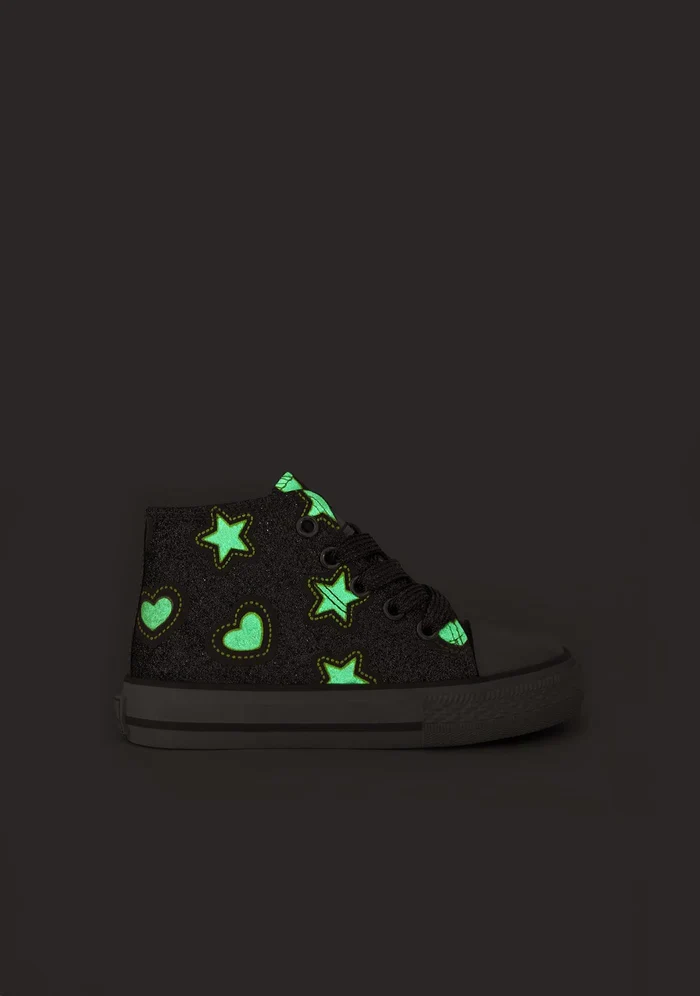 Zapatillas altas Brillo en la Oscuridad Rosas - Imagen 3