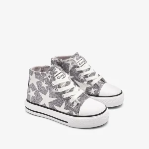 Zapatillas altas Brillo en la Oscuridad Plateadas
